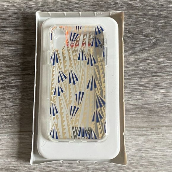 Heyday iPhone XS MAX Art Deco Hard Shell Phone Case-Gold/Blue-NEW - Picture 2 of 10